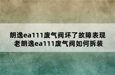 朗逸ea111废气阀坏了故障表现 老朗逸ea111废气阀如何拆装